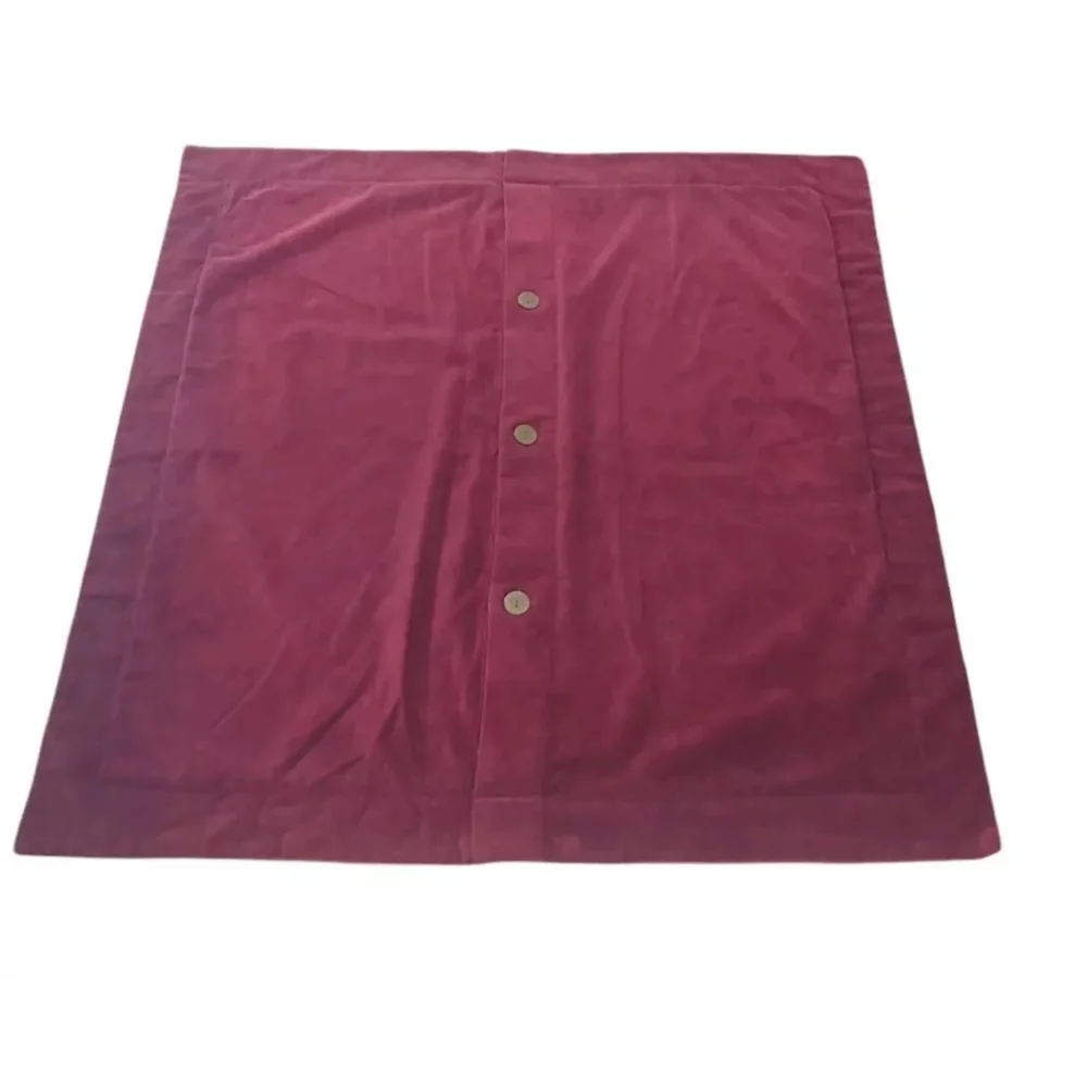 Pottery Barn Floor 1 Pillow Cover Sham Jewel Red Velvet Buttons Euro Sq 30/30
